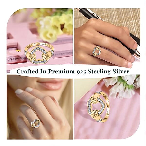 Luxuriant Lab Grown Diamond G-H SI 0.20 Ctw Ring In 18K Vermeil Yellow Gold Over Sterling Silver