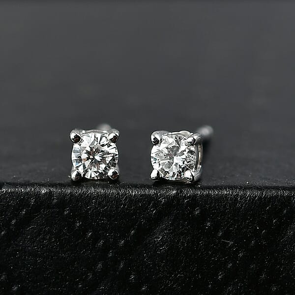 Luxuriant Lab Grown Diamond G-H SI 0.25 Ctw Earrings In Rhodium Over Sterling Silver