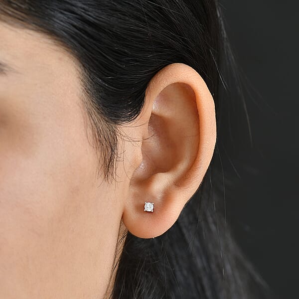 Luxuriant Lab Grown Diamond G-H SI 0.25 Ctw Earrings In Rhodium Over Sterling Silver