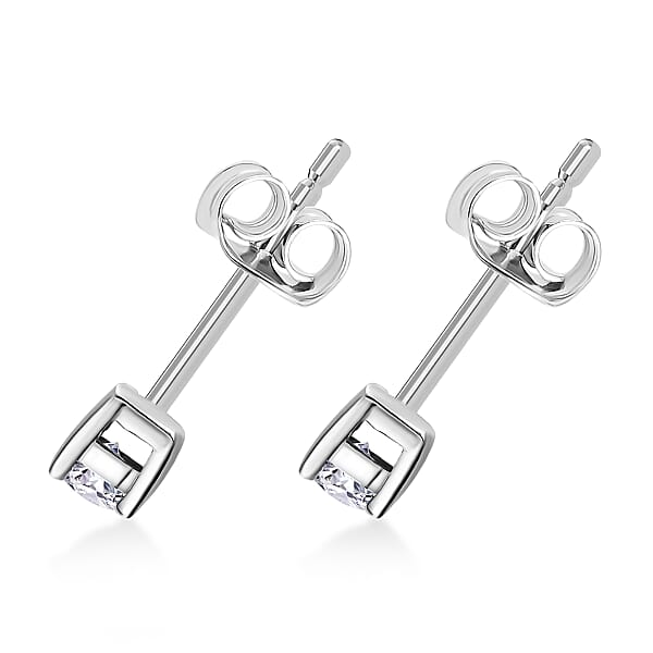 Luxuriant Lab Grown Diamond G-H SI 0.25 Ctw Earrings In Rhodium Over Sterling Silver