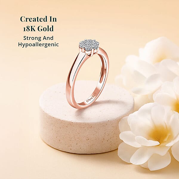 Luxuriant Lab Grown Diamond G-H SI 0.33 Ctw Ring In 18K Vermeil Rose Gold Over Sterling Silver