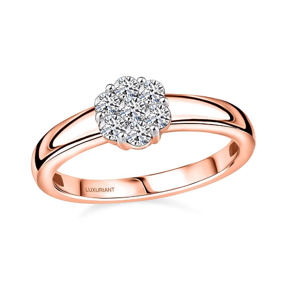 Luxuriant Lab Grown Diamond G-H SI 0.33 ctw Ring in 18K Vermeil Rose Gold Over Sterling Silver