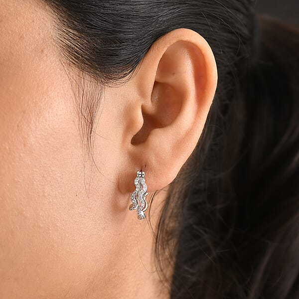 Luxuriant Lab Grown Diamond G-H SI 0.35 Ctw Earrings In Rhodium Over Sterling Silver