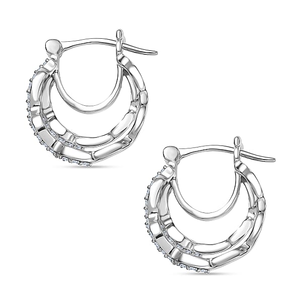 Luxuriant Lab Grown Diamond G-H SI 0.35 Ctw Earrings In Rhodium Over Sterling Silver