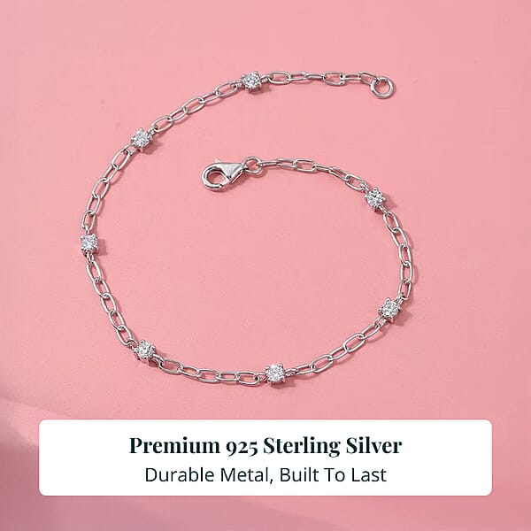 Luxuriant Lab Grown Diamond G-H SI 0.50 Ctw Bracelet In Rhodium Over Sterling Silver (6.50 In)