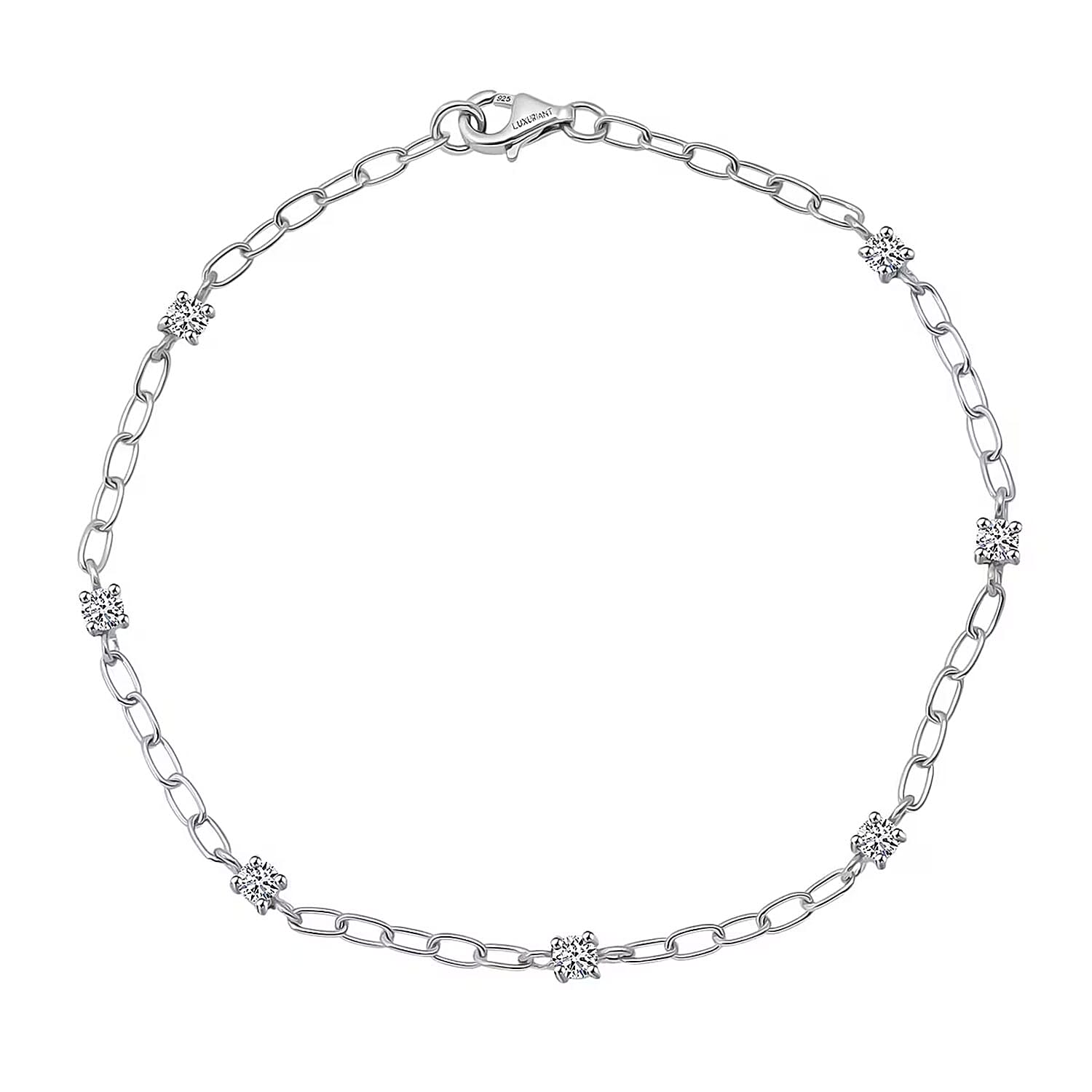 Luxuriant Lab Grown Diamond G-H SI 0.50 ctw Bracelet in Rhodium Over Sterling Silver (6.50 In)