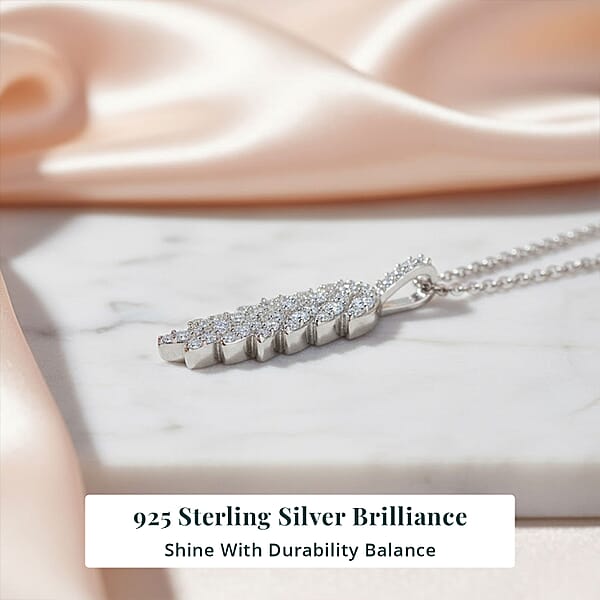 Luxuriant Lab Grown Diamond G-H SI 0.50 Ctw Whispering Leaves Pendant Necklace In Rhodium Over Sterling Silver 20 Inches