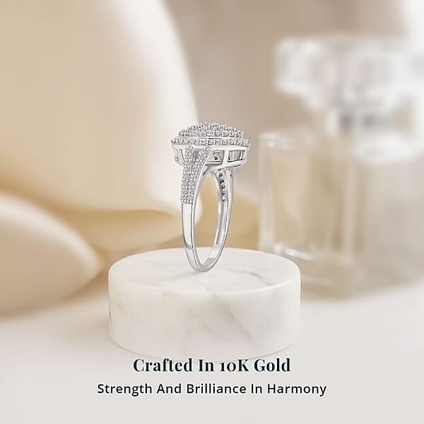 Luxuriant Lab Grown Diamond G-H SI 1.00 Ctw Cocktail Ring In 10K White Gold