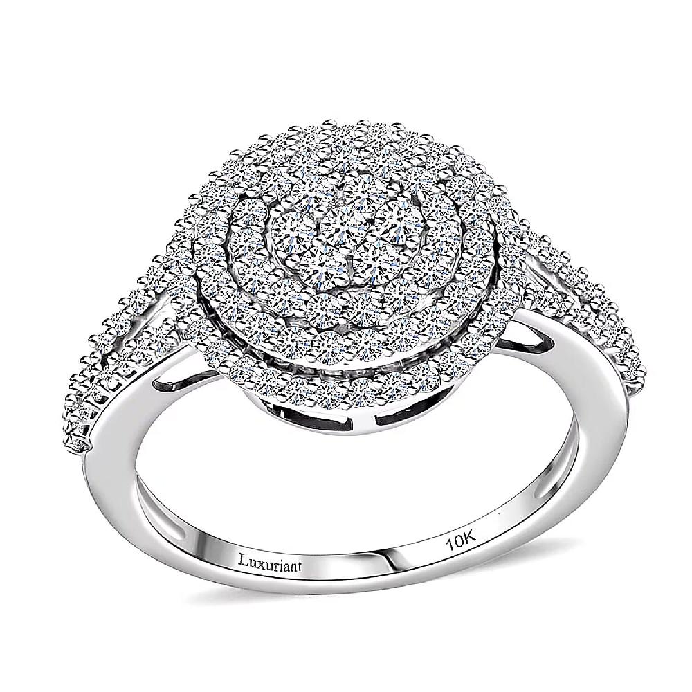 Luxuriant Lab Grown Diamond G-H SI 1.00 ctw Cocktail Ring in 10K White Gold