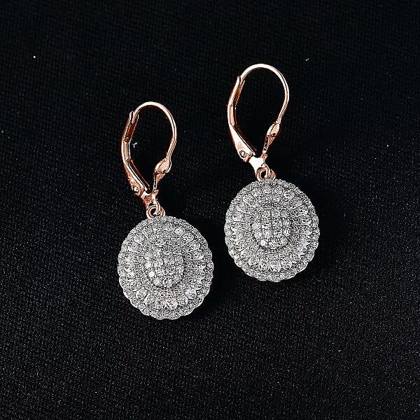Luxuriant Lab Grown Diamond G-H SI 1.00 Ctw Earrings In 18K Vermeil Rose Gold Over Sterling Silver