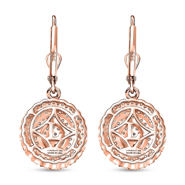 Luxuriant Lab Grown Diamond G-H SI 1.00 Ctw Earrings In 18K Vermeil Rose Gold Over Sterling Silver