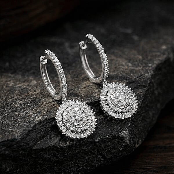 Luxuriant Lab Grown Diamond G-H SI 1.00 Ctw Earrings In Rhodium Over Sterling Silver