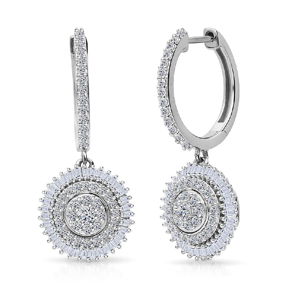 Luxuriant Lab Grown Diamond G-H SI 1.00 ctw Earrings in Rhodium Over Sterling Silver
