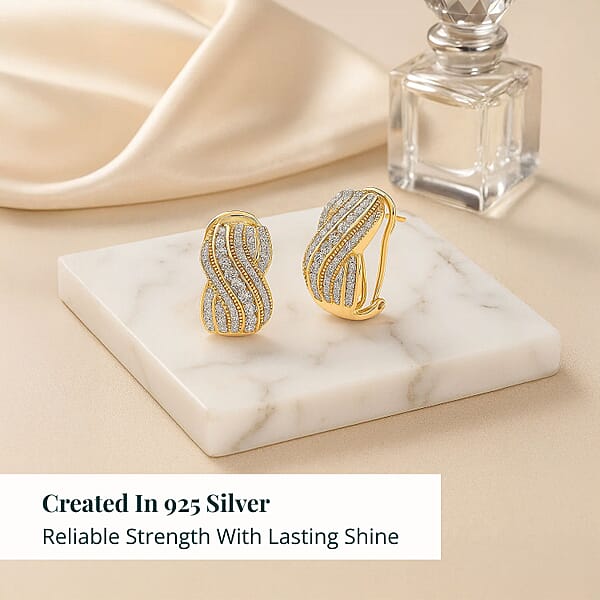 Luxuriant Lab Grown Diamond G-H SI 1.00 Ctw Earrings In 18K Vermeil Yellow Gold Over Sterling Silver