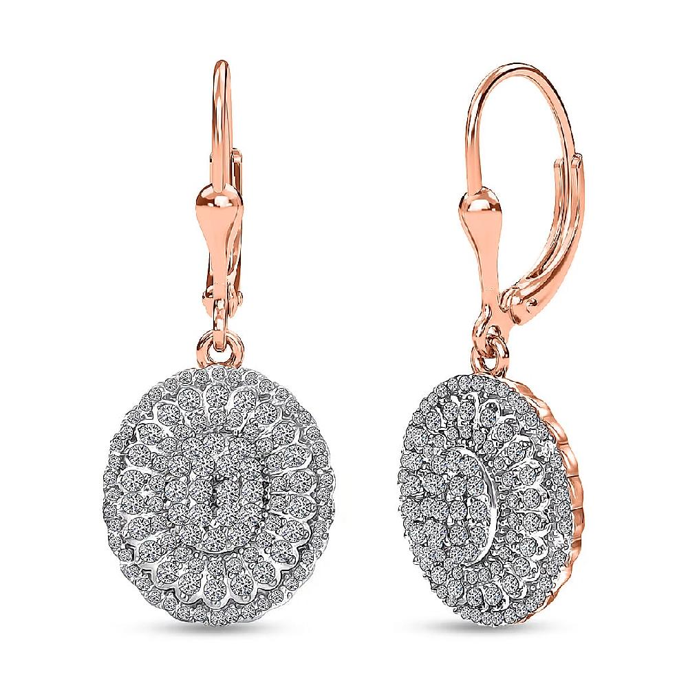 Luxuriant Lab Grown Diamond G-H SI 1.00 ctw Earrings in 18K Vermeil Rose Gold Over Sterling Silver