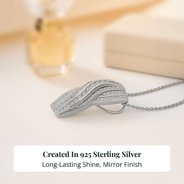 Luxuriant Lab Grown Diamond G-H SI 1.00 Ctw Pendant Necklace In Rhodium Over Sterling Silver 20 Inches