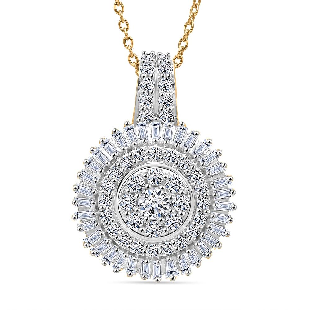 Luxuriant Lab Grown Diamond G-H SI 1.00 ctw Pendant Necklace in 18K Vermeil Yellow Gold Over Sterling Silver 20 Inches