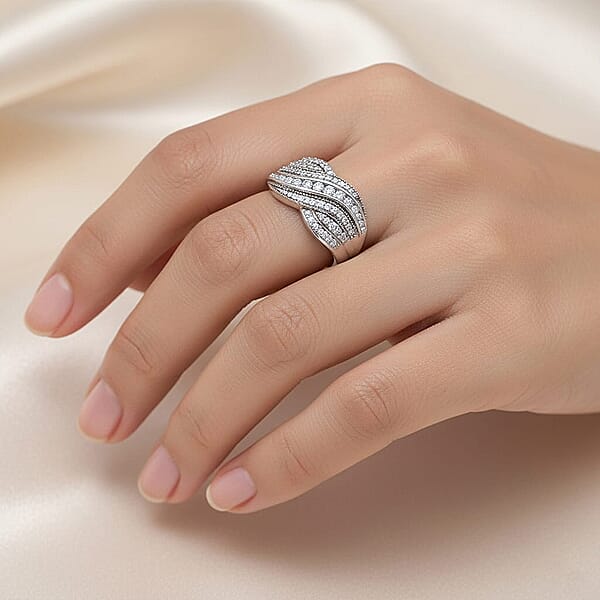 Luxuriant Lab Grown Diamond G-H SI 1.00 Ctw Ring In Rhodium Over Sterling Silver