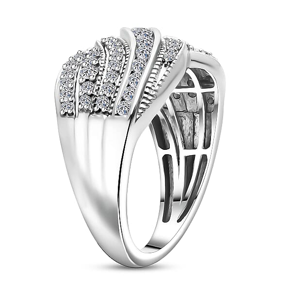 Luxuriant Lab Grown Diamond G-H SI 1.00 Ctw Ring In Rhodium Over Sterling Silver