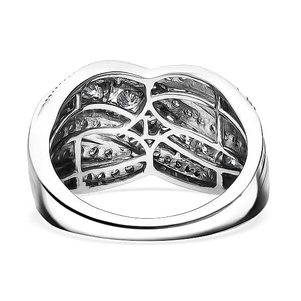 Luxuriant Lab Grown Diamond G-H SI 1.00 Ctw Ring In Rhodium Over Sterling Silver