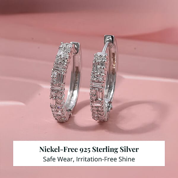 Luxuriant Lab Grown Diamond G-H SI 1.25 Ctw Art Deco Earrings In Rhodium Over Sterling Silver