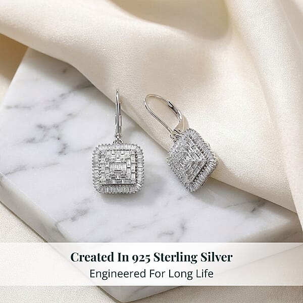 Luxuriant Lab Grown Diamond G-H SI 1.50 Ctw Earrings In Rhodium Over Sterling Silver