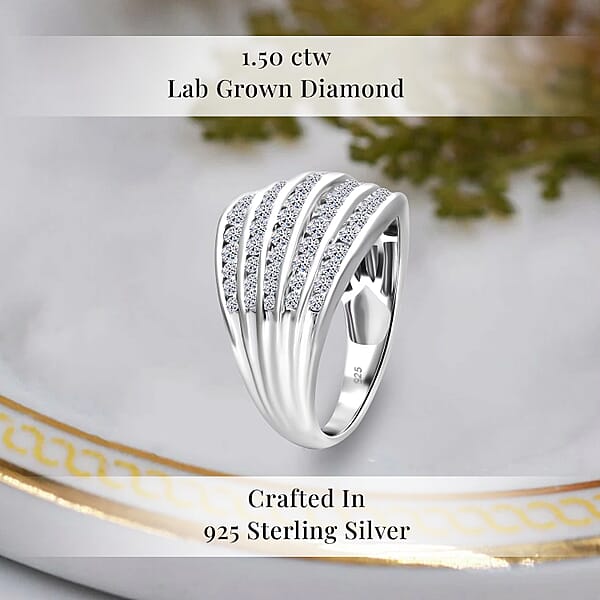 Luxuriant Lab Grown Diamond G-H SI 1.50 Ctw Ring In Platinum Over Sterling Silver