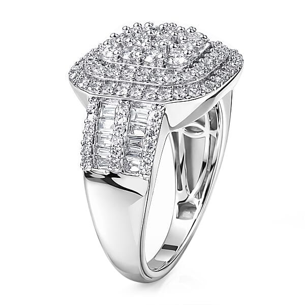 Luxuriant Lab Grown Diamond G-H SI 1.50 Ctw Ring In Rhodium Over Sterling Silver