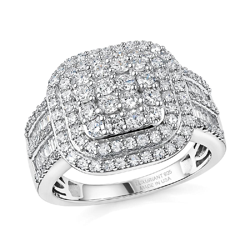 Luxuriant Lab Grown Diamond G-H SI 1.50 ctw Ring in Rhodium Over Sterling Silver