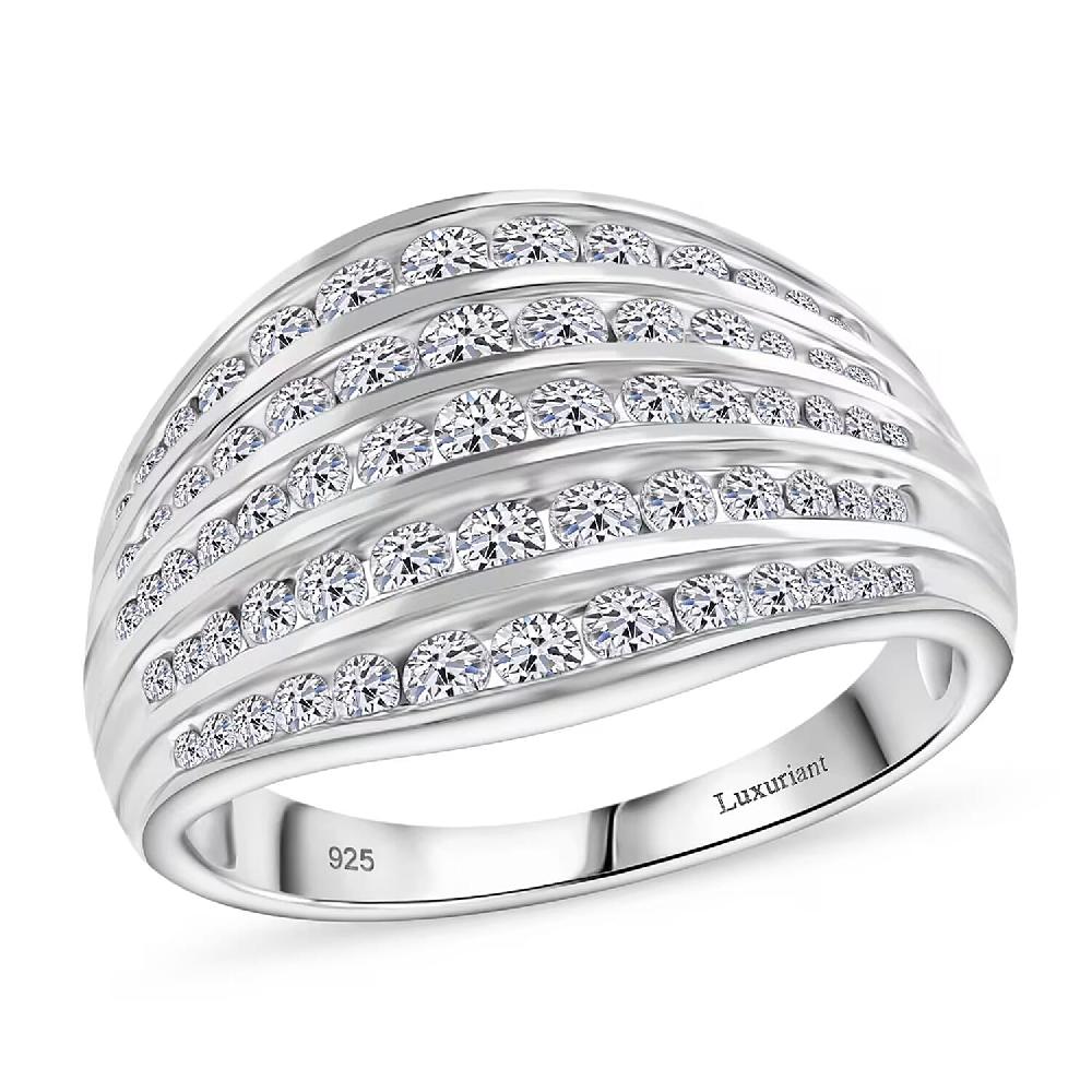 Luxuriant Lab Grown Diamond G-H SI 1.50 ctw Ring in Platinum Over Sterling Silver