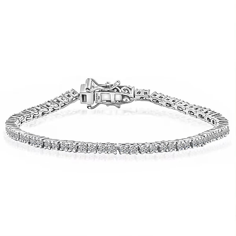 Luxuriant Lab Grown Diamond G-H SI 2.00 ctw Bracelet in Platinum Over Sterling Silver (7.25 In)