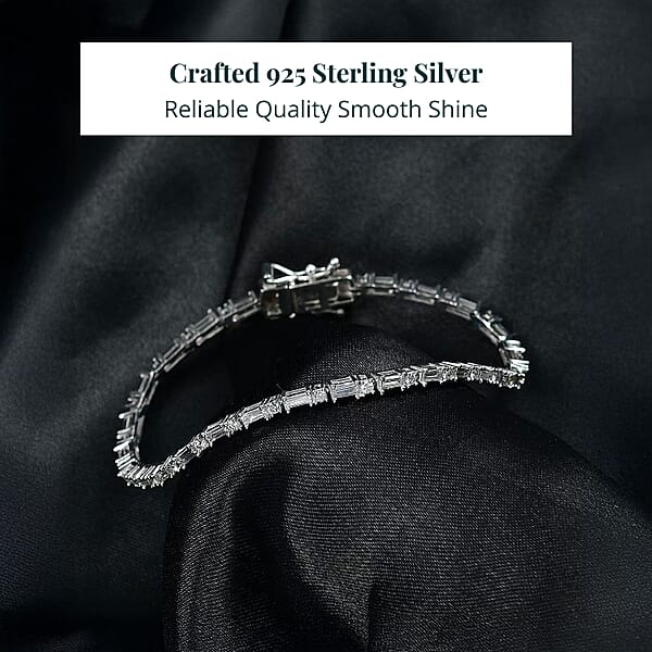 Luxuriant Lab Grown Diamond G-H SI 2.35 Ctw Station Bracelet In Rhodium Over Sterling Silver (8.00 In)