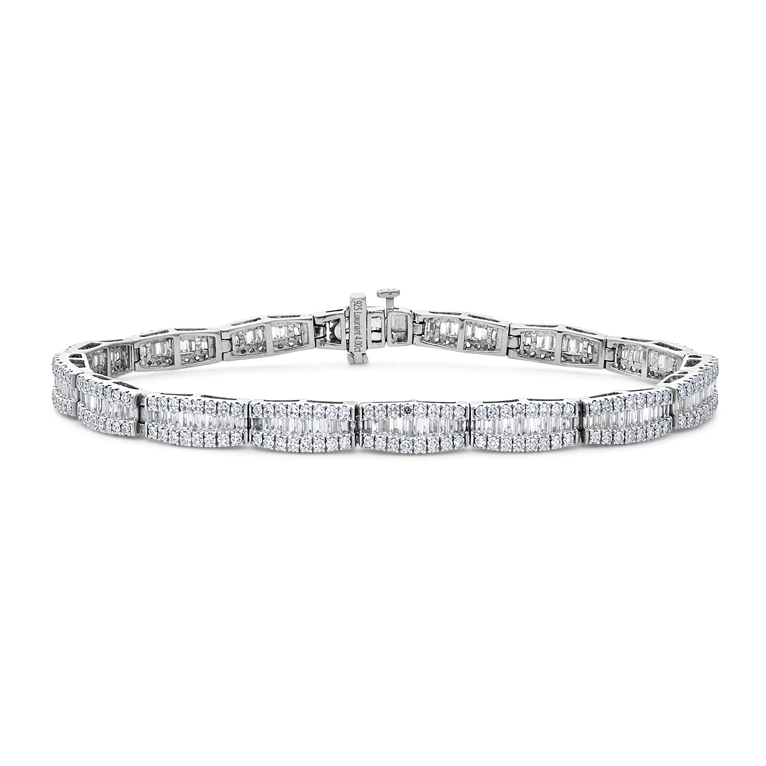 Luxuriant Lab Grown Diamond G-H SI 4.00 ctw Beaded Bracelet in Rhodium Over Sterling Silver (7.25 In)