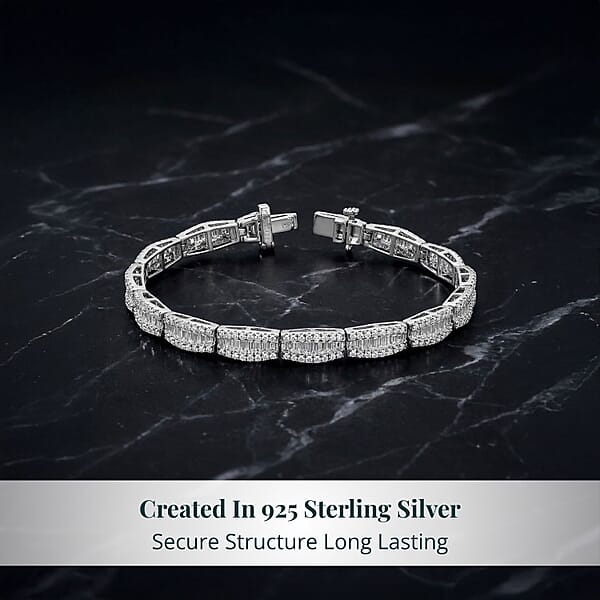 Luxuriant Lab Grown Diamond G-H SI 4.00 Ctw Bracelet In Rhodium Over Sterling Silver (6.50 In)