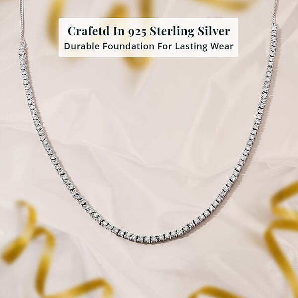Luxuriant Lab Grown Diamond G-H SI 4.00 Ctw Necklace In Rhodium Over Sterling Silver 18 Inches (Del. In 10-12 Days)