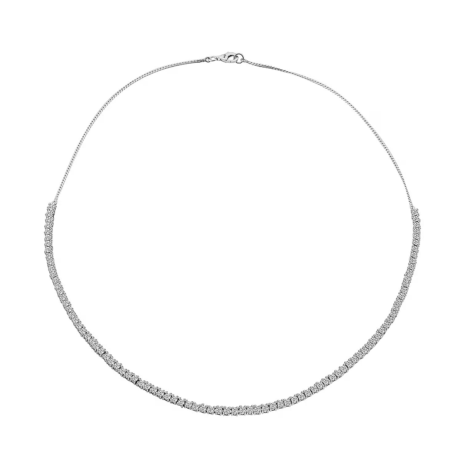 Luxuriant Lab Grown Diamond G-H SI 4.00 ctw Necklace in Rhodium Over Sterling Silver 18 Inches (Del. In 10-12 Days)