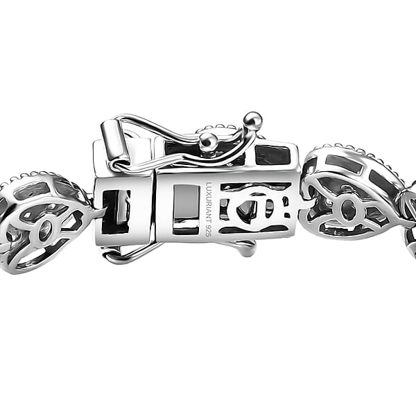 Luxuriant Lab Grown Diamond G-H SI 4.10 Ctw Heartstrings Bracelet In Rhodium Over Sterling Silver (7.25 In)