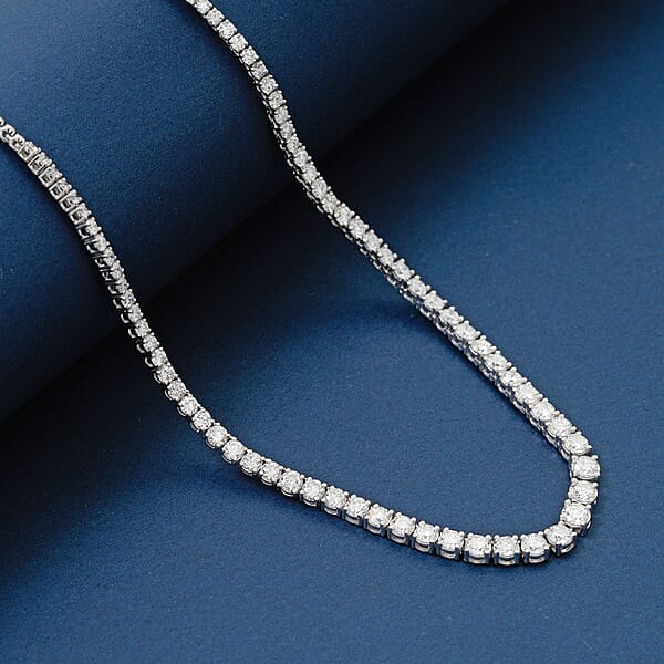 Luxuriant Lab Grown Diamond G-H SI 7.60 Ctw Eternal Spark Necklace In Sterling Silver 18 Inches