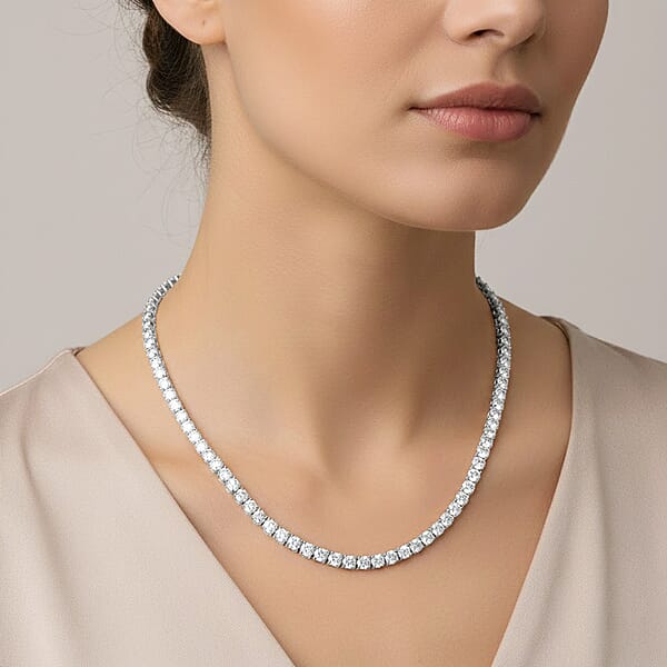 Luxuriant Lab Grown Diamond G-H SI 7.60 Ctw Eternal Spark Necklace In Sterling Silver 18 Inches