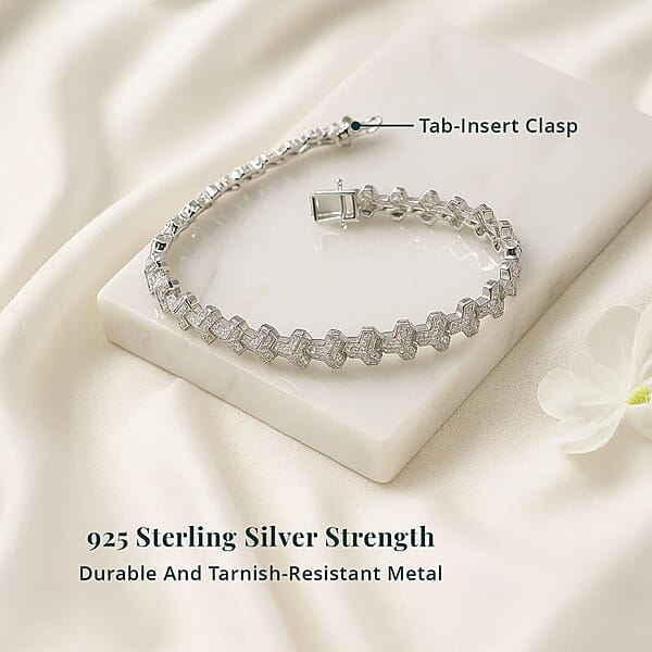Luxuriant Lab Grown Diamond (G-H SI) Bracelet In Rhodium Over Sterling Silver 2.00 Ctw (8.00 Inches)