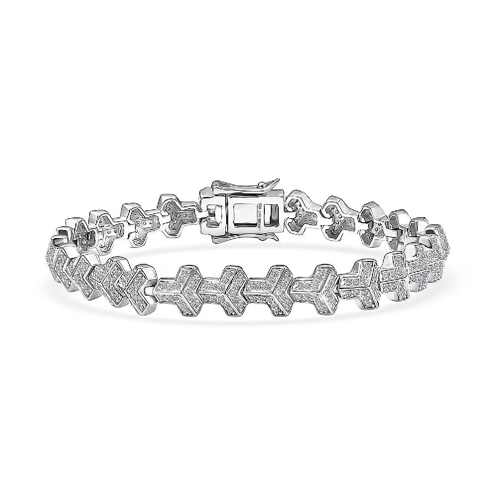 Luxuriant Lab Grown Diamond (G-H SI) Bracelet in Rhodium Over Sterling Silver 2.00 ctw (8.00 Inches)