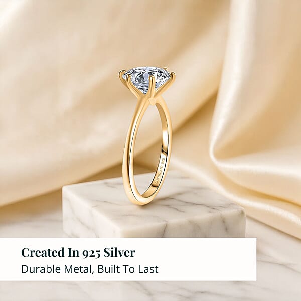 Luxuriant Lab Grown Diamond (G-H SI) Ring In 18K Vermeil YG Over Sterling Silver 1.03 Ctw