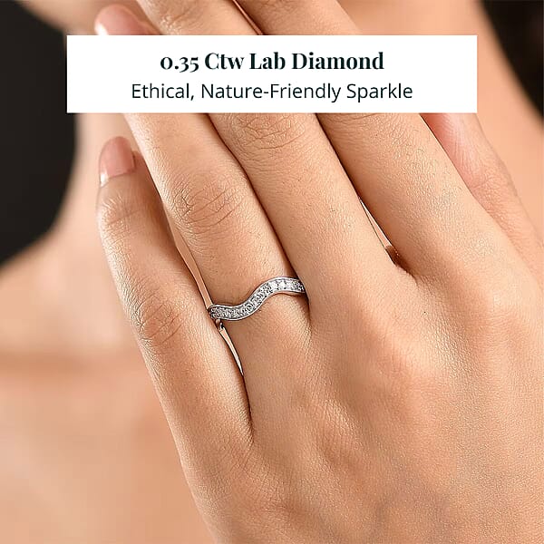 Luxuriant Lab Grown Diamond (G-H SI) Ring In Rhodium Over Sterling Silver 0.35 Ctw