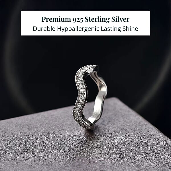 Luxuriant Lab Grown Diamond (G-H SI) Ring In Rhodium Over Sterling Silver 0.35 Ctw