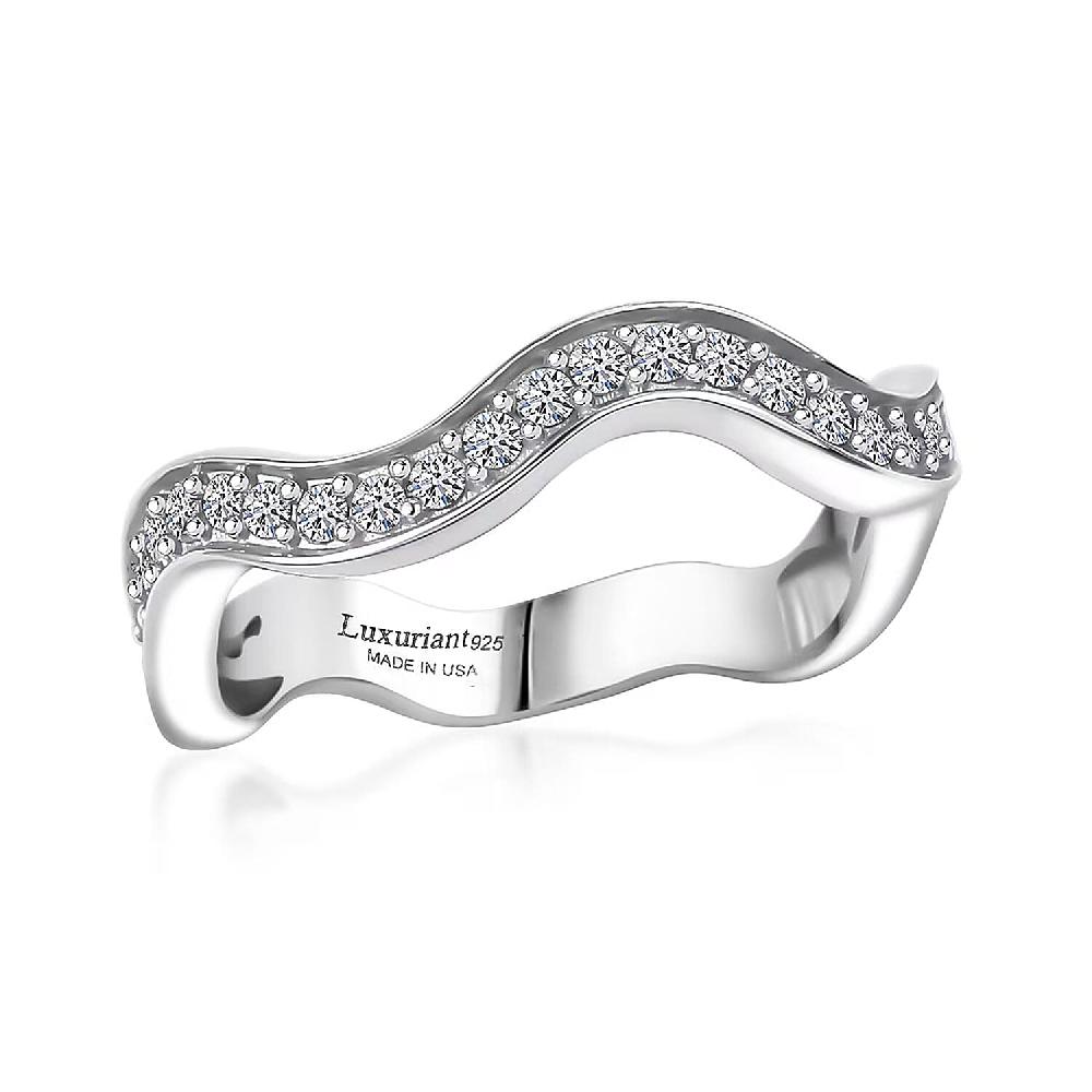Luxuriant Lab Grown Diamond (G-H SI) Ring in Rhodium Over Sterling Silver 0.35 ctw
