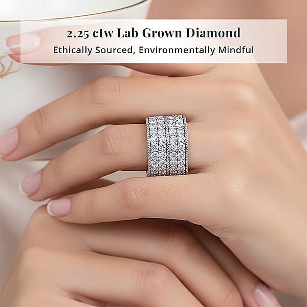 Luxuriant Lab Grown Diamond (G-H SI) Ring In Sterling Silver 2.25 Ctw