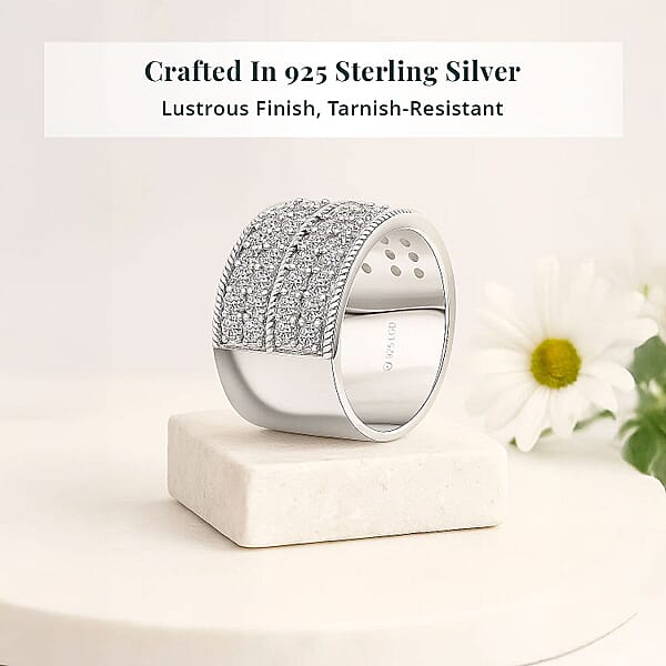 Luxuriant Lab Grown Diamond (G-H SI) Ring In Sterling Silver 2.25 Ctw