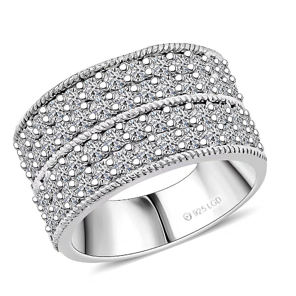 Luxuriant Lab Grown Diamond (G-H SI) Ring in Sterling Silver 2.25 ctw