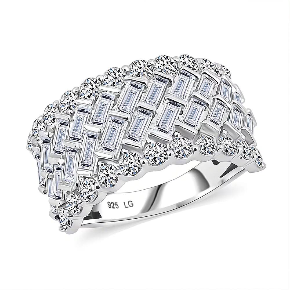 Luxuriant Lab Grown Diamond (G-H SI) Ring in Sterling Silver 3.70 ctw