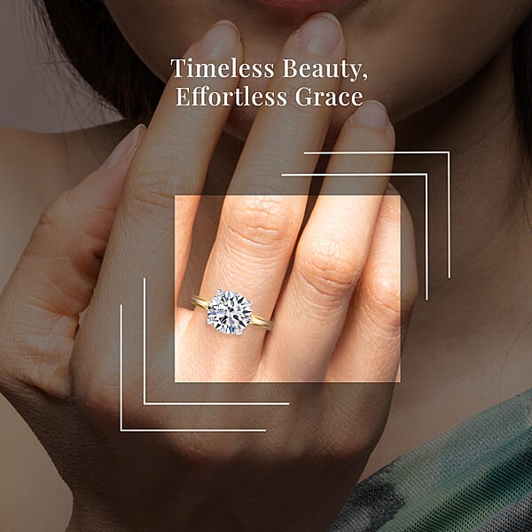 Luxuriant Lab Grown Diamond (G-H SI) Ring In Vermeil YG Over Sterling Silver 1.50 Ctw
